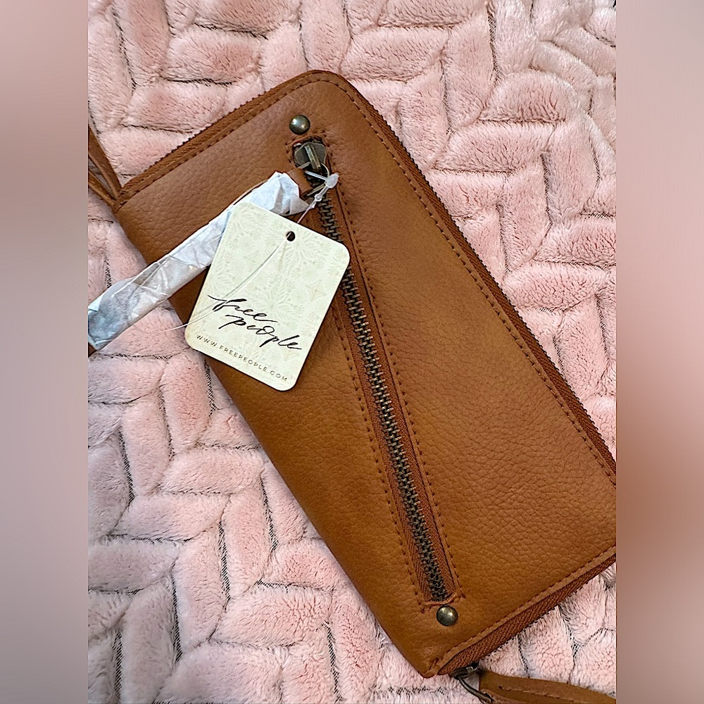 Free People Vegan Leather Wallet with Zipper and Cardholders